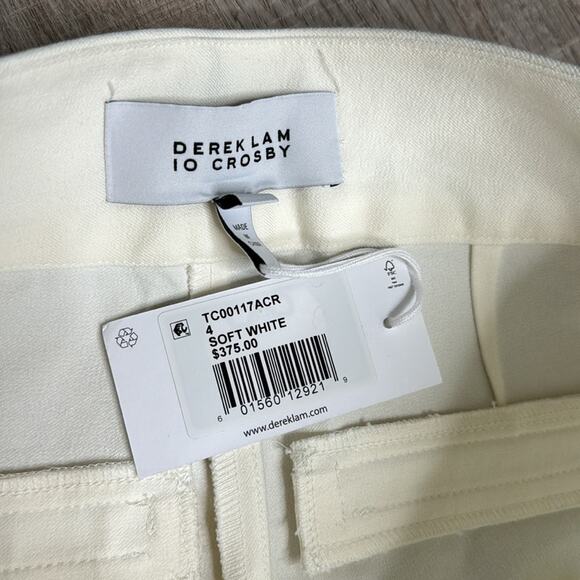 DEREK LAM 10 CROSBY Soft White Lucia Front Slit Trousers Women’s - Picture 3 of 12